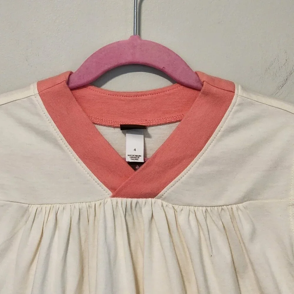 Tea Collection sz 4 girls summer sleeveless dress flower applique
